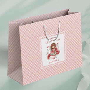 Lovely Fairy Girl Blush Floral Birthday Gift Bags