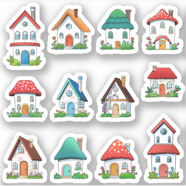 Lovely fairy houses scrapbooking cartoon homes (Front)