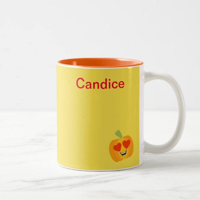 Lovely Fall  Pumpkin Two-Tone Coffee Mug (Right)