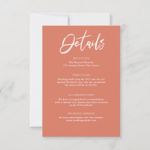 Lovely fall wedding details card