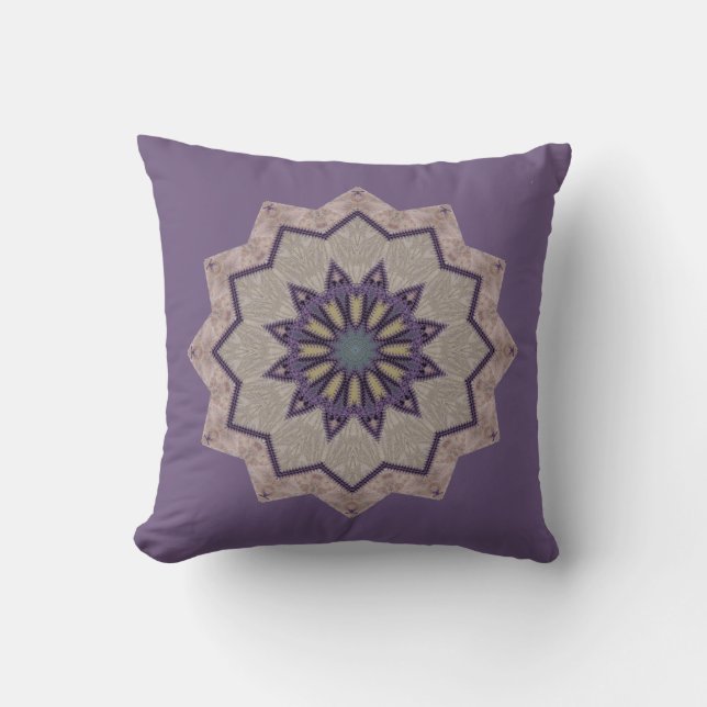 Lovely Faux Stitch On Mauve Throw Pillow (Front)