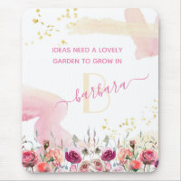 Lovely Feminine Floral Garden Monogram Name   