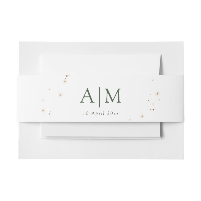 lovely floral belly band invitation belly band (Front Example)