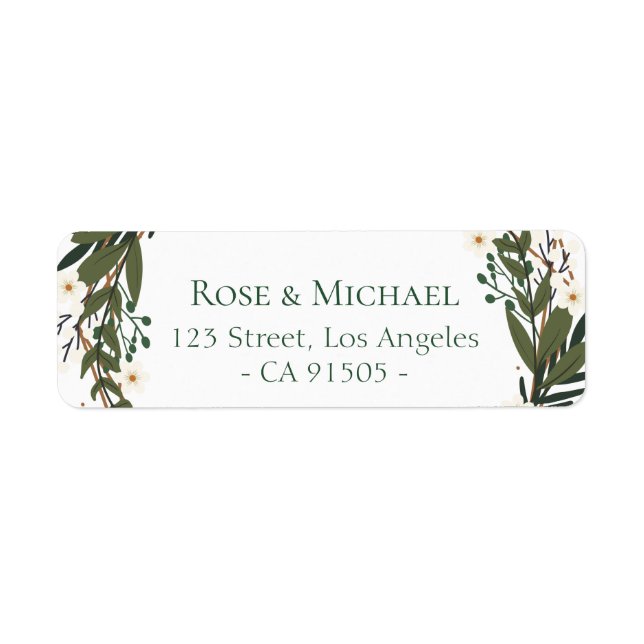 lovely floral botanical address label (Front)