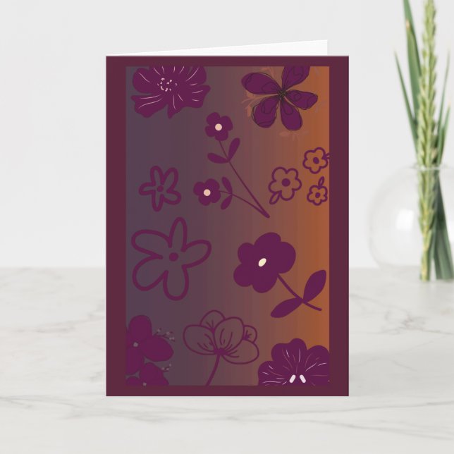 Lovely Floral Design  Card (Front)