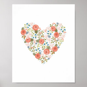 Lovely Floral Dream Heart Print
