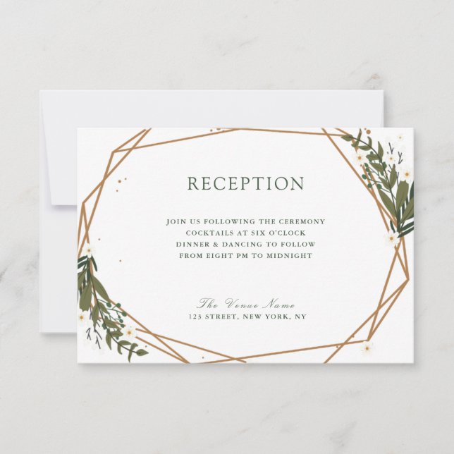 lovely floral geometric RSVP card (Front)