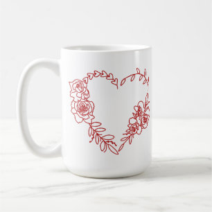 Lovely Floral Heart Coffee Mug