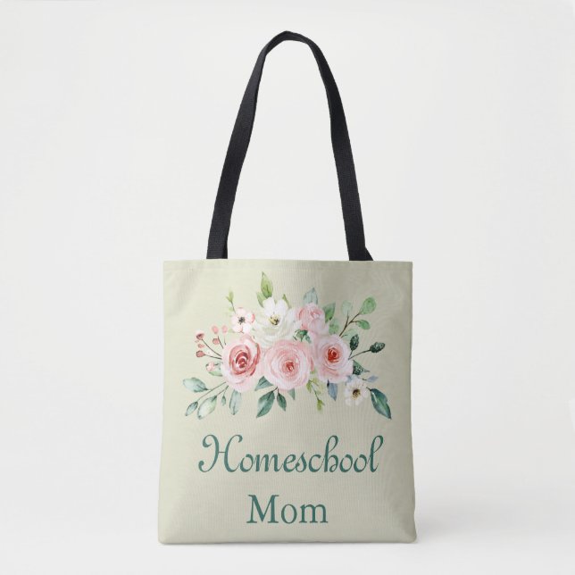 Lovely Floral Homeschool Mom Tote (Front)