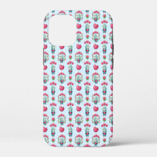 Lovely Floral Mason Jar Hearts Pattern iPhone 12 Mini Case