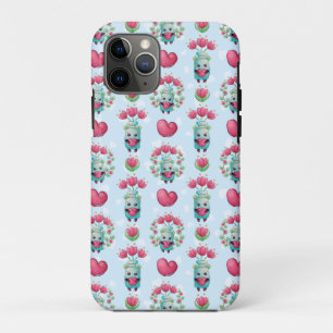 Lovely Floral Mason Jar Hearts Pattern iPhone 11 Pro Case