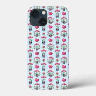 Lovely Floral Mason Jar Hearts Pattern iPhone 13 Mini Case