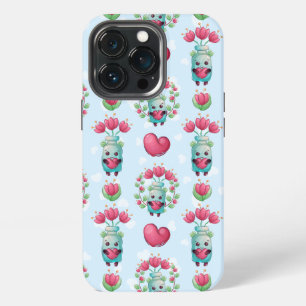 Lovely Floral Mason Jar Hearts Pattern iPhone 13 Pro Case