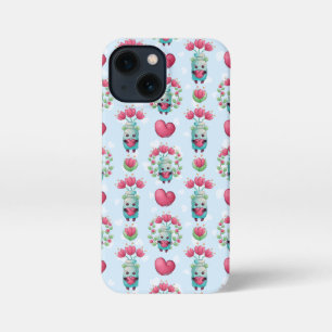 Lovely Floral Mason Jar Hearts Pattern iPhone 13 Mini Case