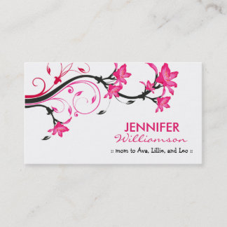 Lovely Floral Mommy Calling Card :: white/pink
