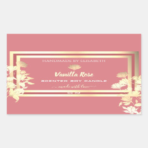 Lovely Floral Pink Gold Product Packaging Labels