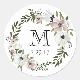Lovely Floral Round Sticker