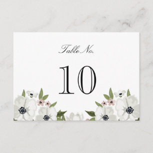 Lovely Floral Table Number Card