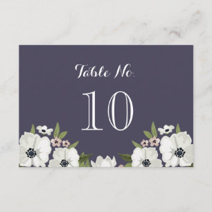 Lovely Floral Table Number Card - purple