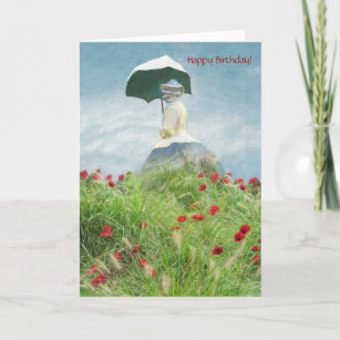Lovely Floral Woman with Parasol Monet Tradition Card