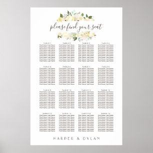 Lovely Florals   Watercolor Seating Chart