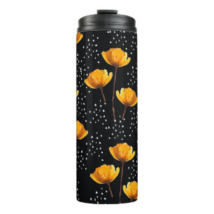 Lovely flower and polka dots illustration pattern thermal tumbler