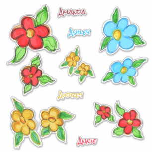 Lovely Flower Decals Personalize the Names