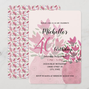 Lovely Flowerpots, Watercolor In Blush Invitation
