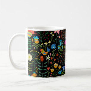 Lovely flowers hand drawn illustration pattern coffee mug