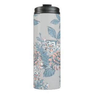 Lovely flowers. Monochrome ornaments. Seamless pat Thermal Tumbler