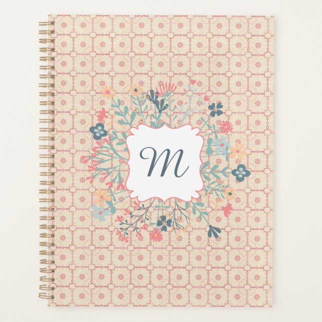 Lovely Flowers Monogram Planner (Front)