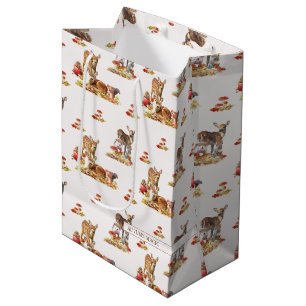 Lovely Forest Animals Autumn Art Pattern Medium Gift Bag
