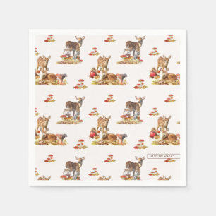 Lovely Forest Animals Autumn Art Pattern Napkin