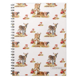 Lovely Forest Animals Autumn Art Pattern Notebook