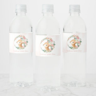 Lovely Forest Woodland Animals - Deer Baby Shower Water Bottle Label