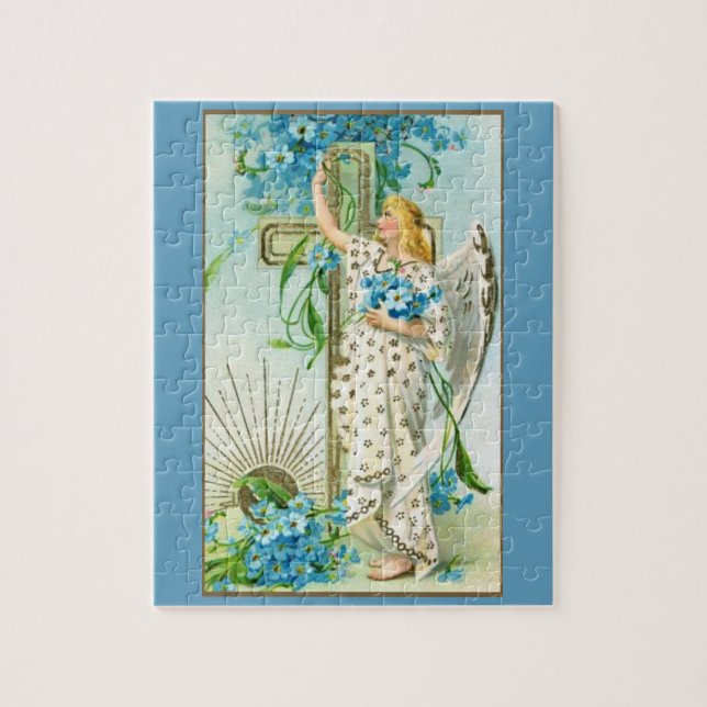 Lovely Forget Me Not Angel Jigsaw Puzzle (Vertical)