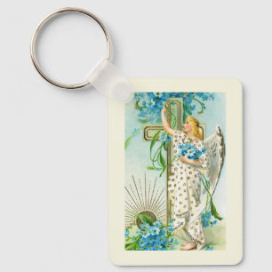 Lovely Forget Me Not Angel  Keychain