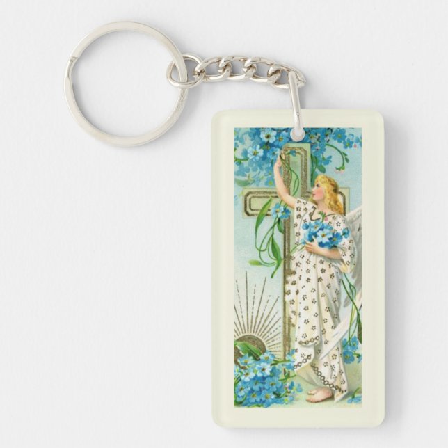 Lovely Forget Me Not Angel  Keychain (Front)