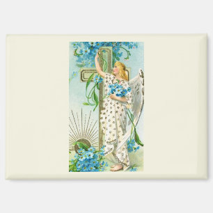 Lovely Forget Me Not Angel Magnet