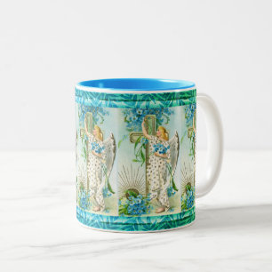 Lovely Forget Me Not Angel Two-Tone Coffee Mug