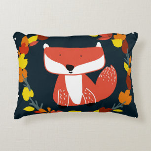 Lovely fox on a colourful background accent pillow