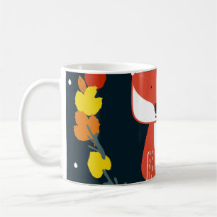 Lovely fox on a colourful background coffee mug