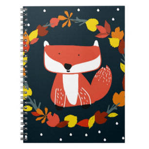 Lovely fox on a colourful background notebook