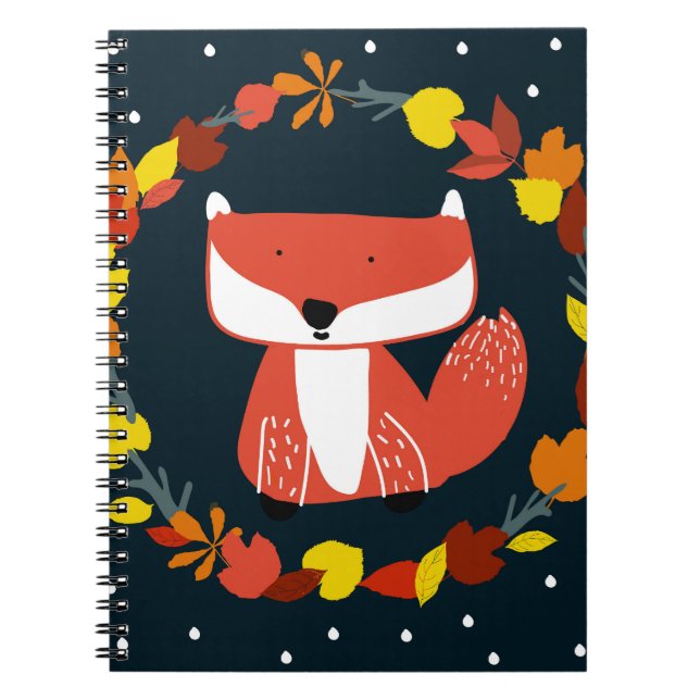 Lovely fox on a colourful background notebook (Front)
