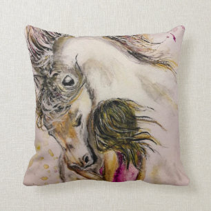 Lovely Friends - Watercolor Painting Throw Pillow