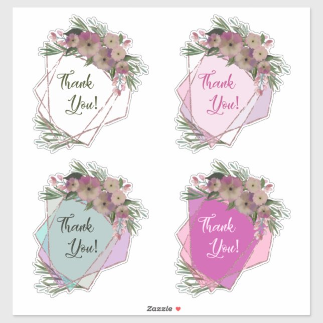 Lovely Geometric Floral Thank You Sheet (Sheet)