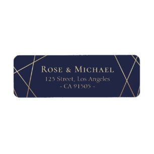 lovely geometric navy address label