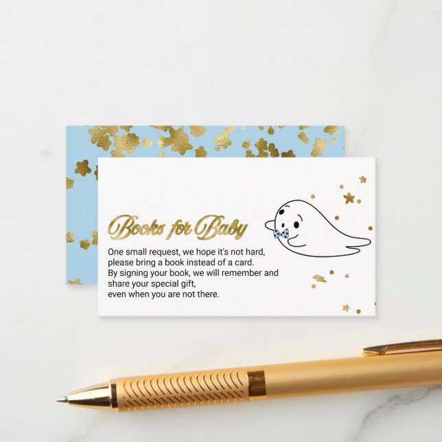 Lovely Ghost Halloween Baby Shower Books For Baby  Enclosure Card (Front/Back In Situ)