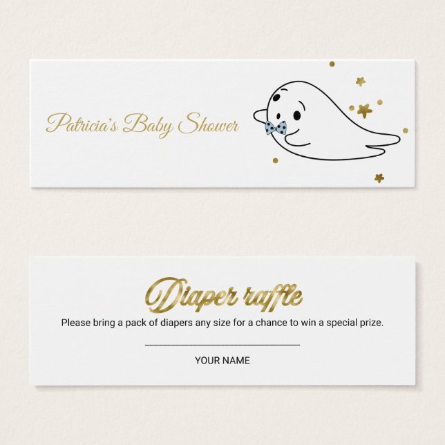 Lovely Ghost Halloween Baby shower Déchets Raffle (Devant & derrière)