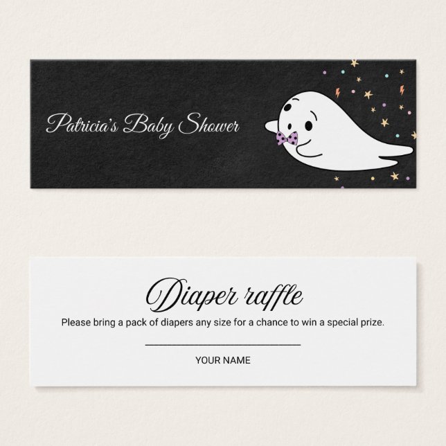 Lovely Ghost Halloween Baby shower Déchets Raffle (Devant & derrière)